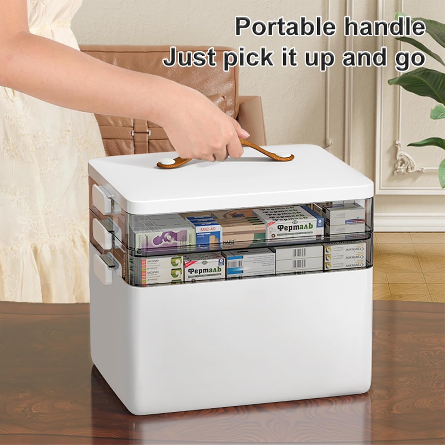 CTIME 3-Tier Medicine Organizer Portable Medicine