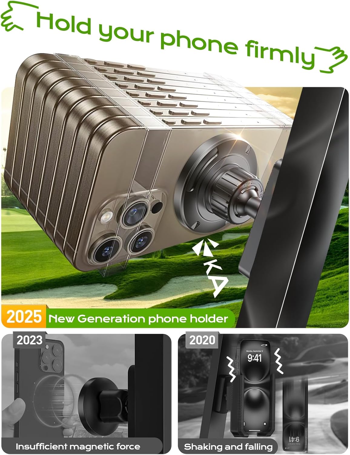 N56 Magnetic Golf Cart Phone Holder