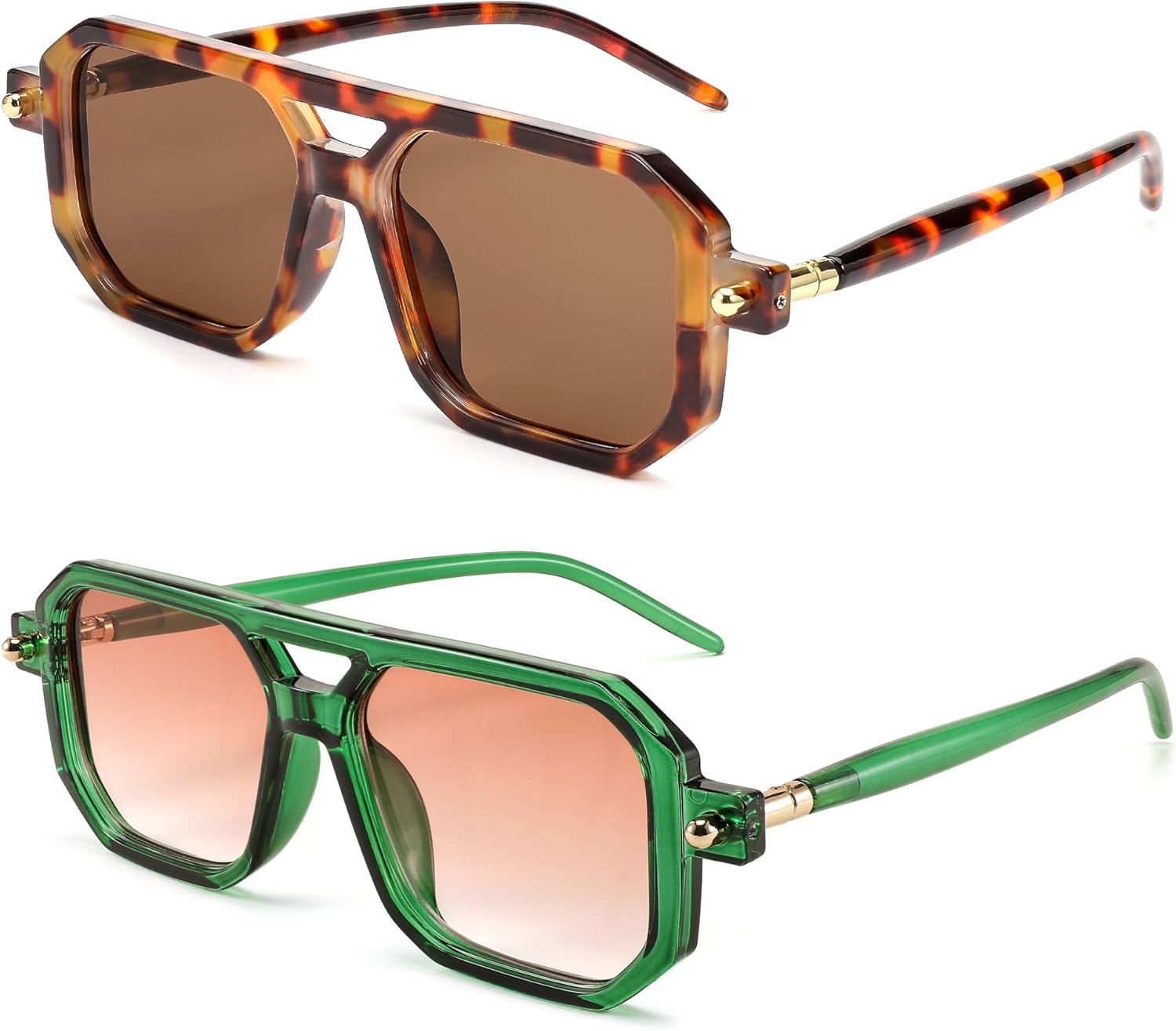 Vintage Flat Aviator Sunglasses for Women Men