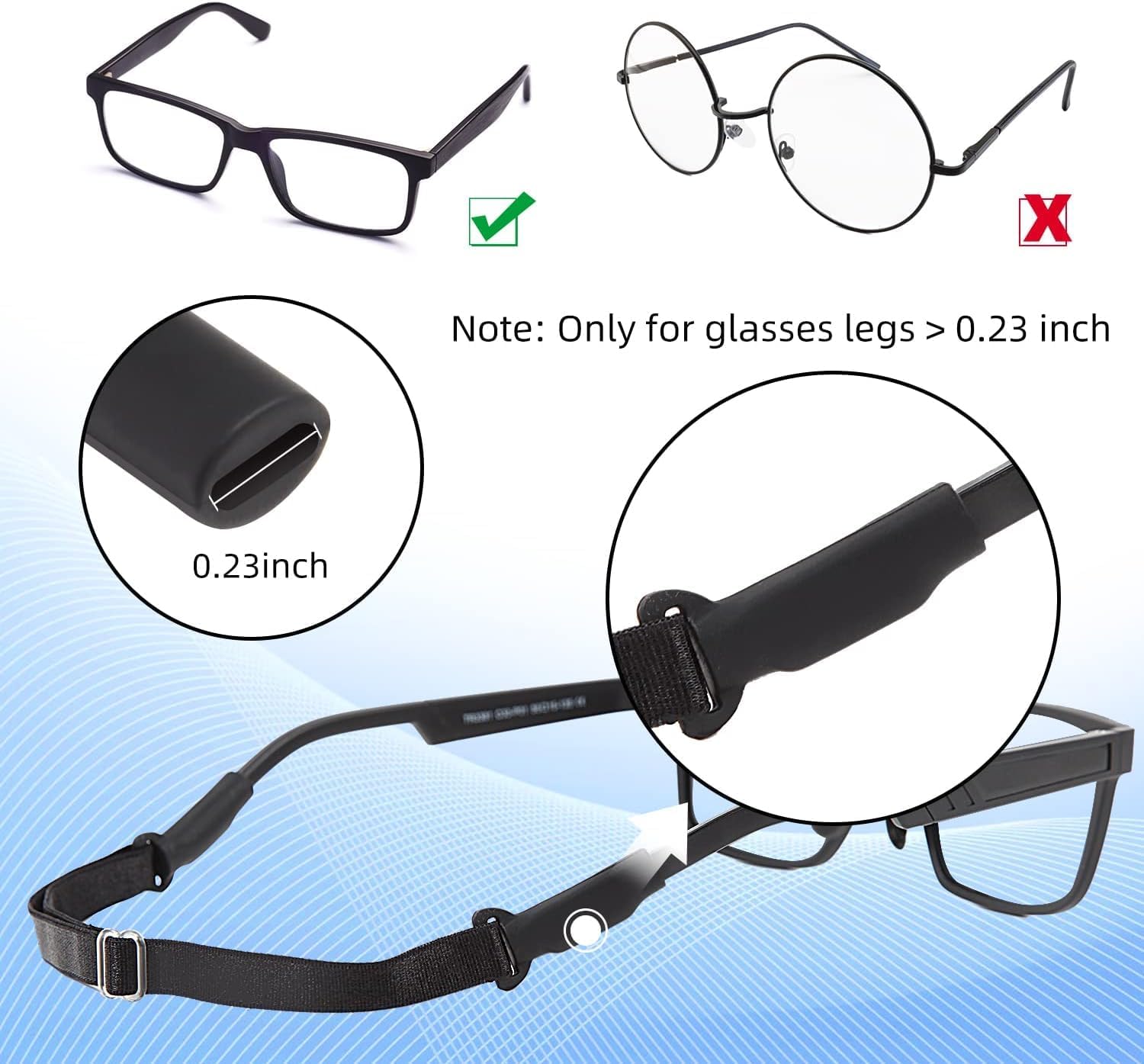 Adjustable Glasses Straps No Tail Eyewear Retainer for Men