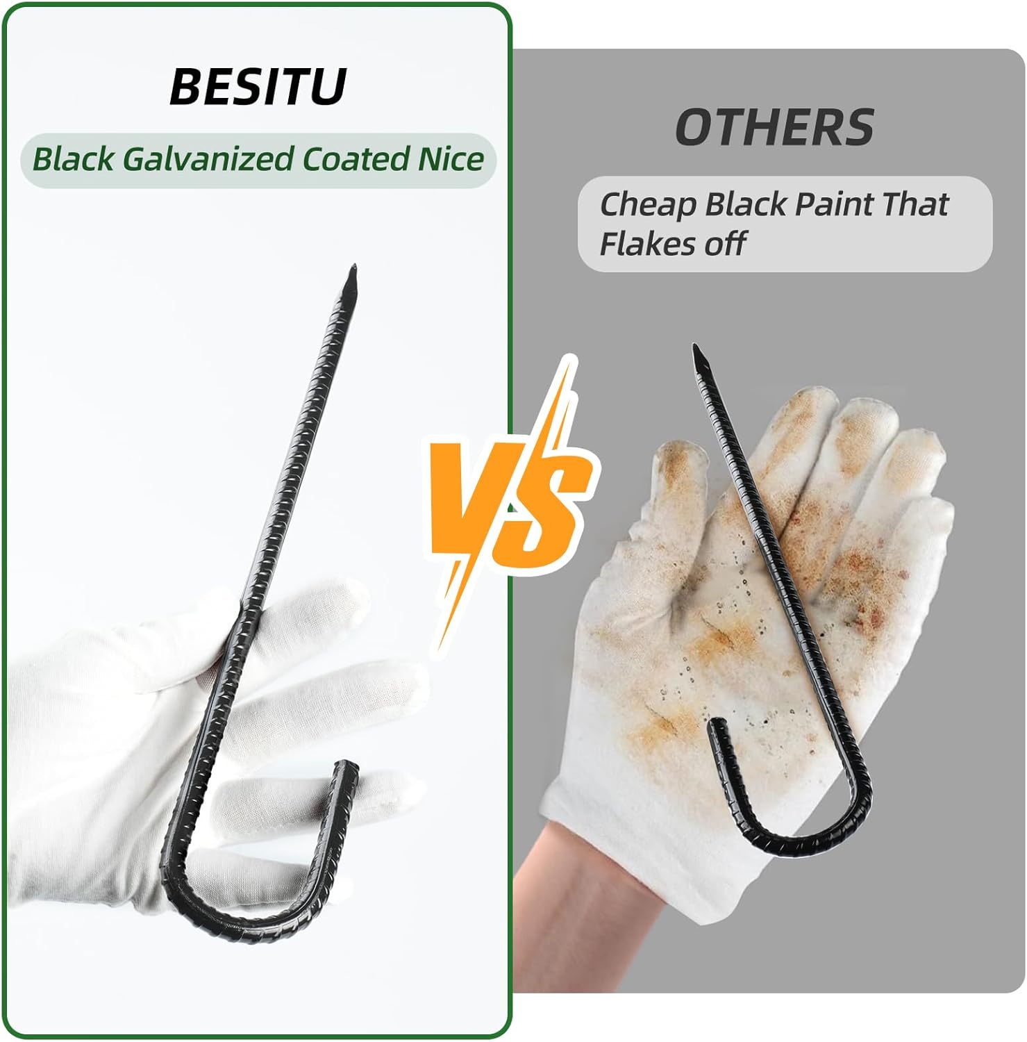 12 Inch Rebar Stakes J Hook Ground Stakes