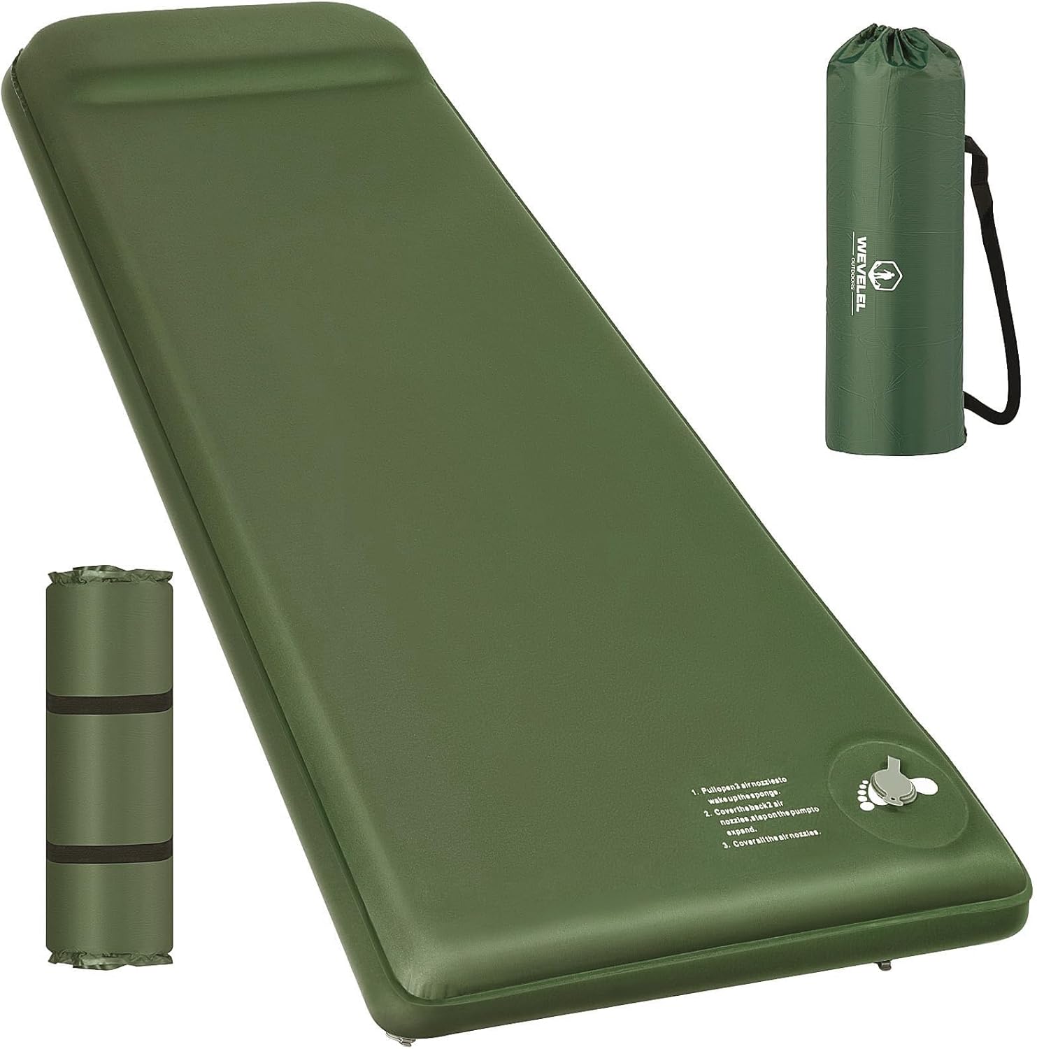 Memory Foam Camping Pad Sleeping Mat with Pillow