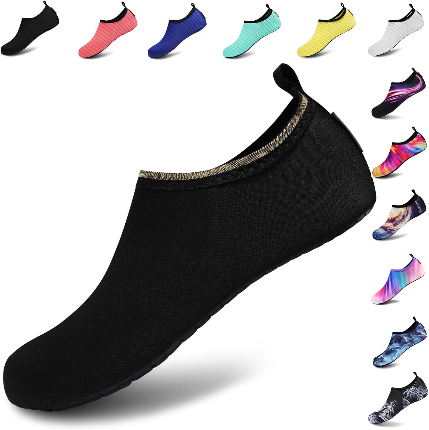 VIFUUR Water Shoes – Barefoot Quick-Dry Aqua Socks