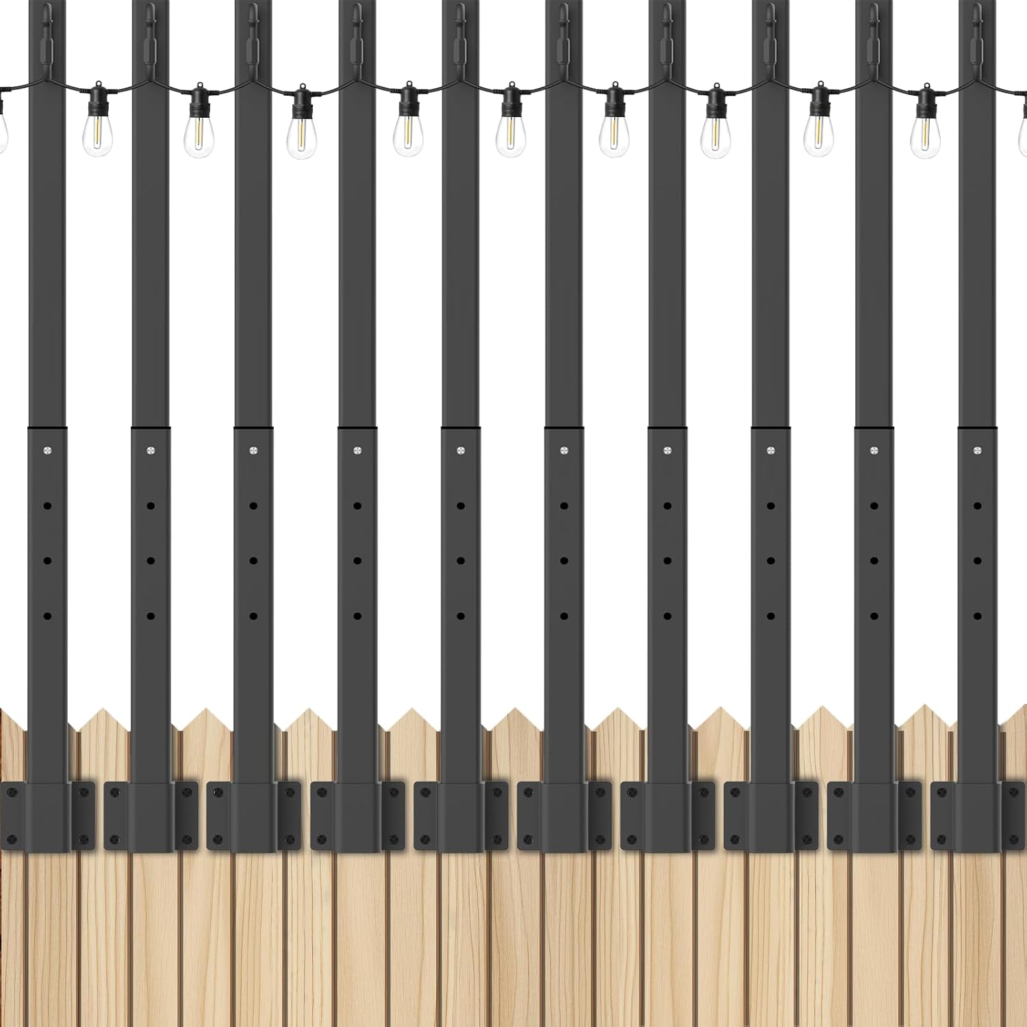 String Light Poles Outdoor String Light Pole with Hooks