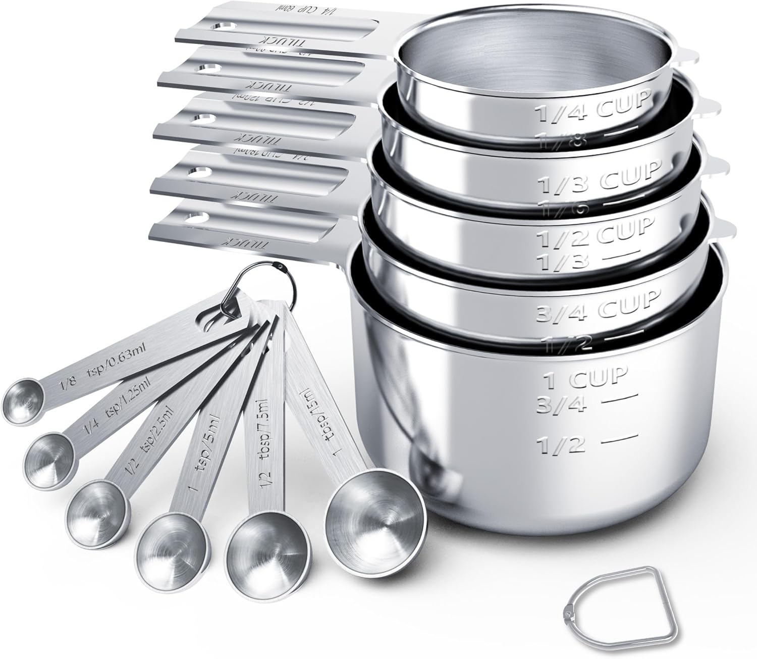 TILUCK Stainless Steel Measuring Cups & Spoons Set