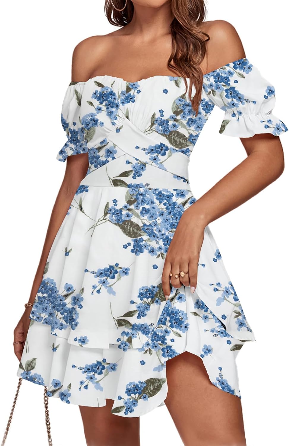 LYANER Women's Tie Back Off Shoulder Wrap Layer