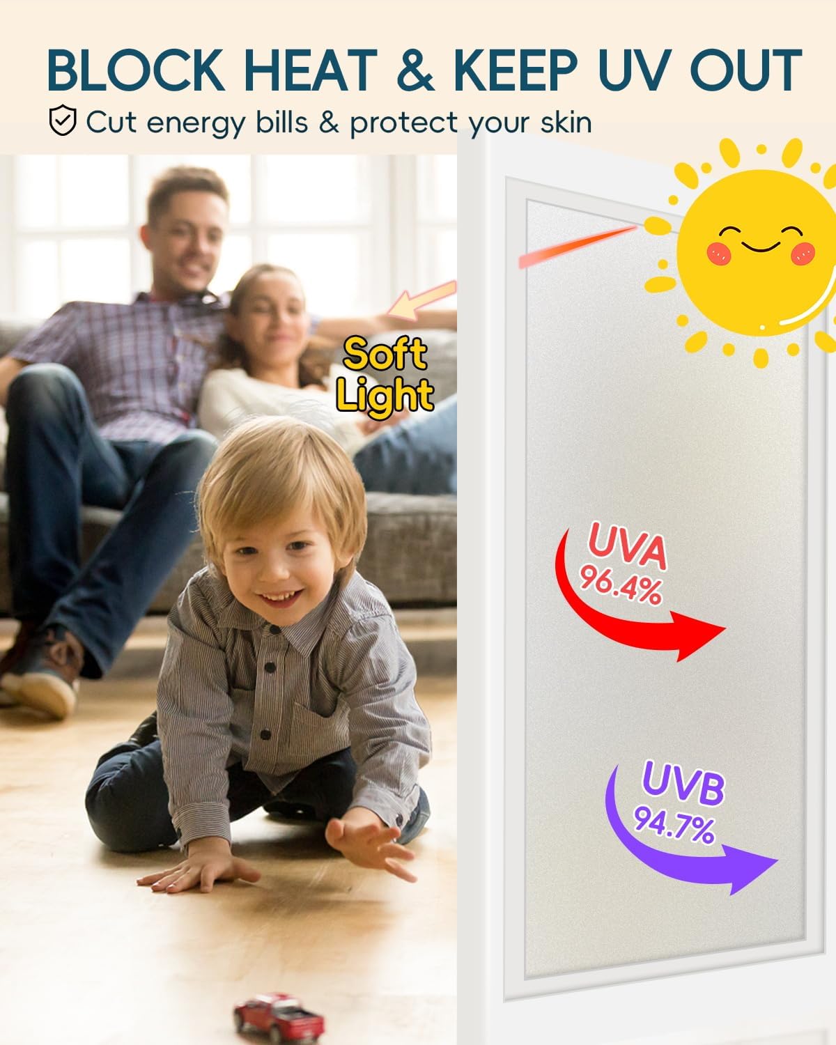 Frosted Glass Window Privacy Film Decorative