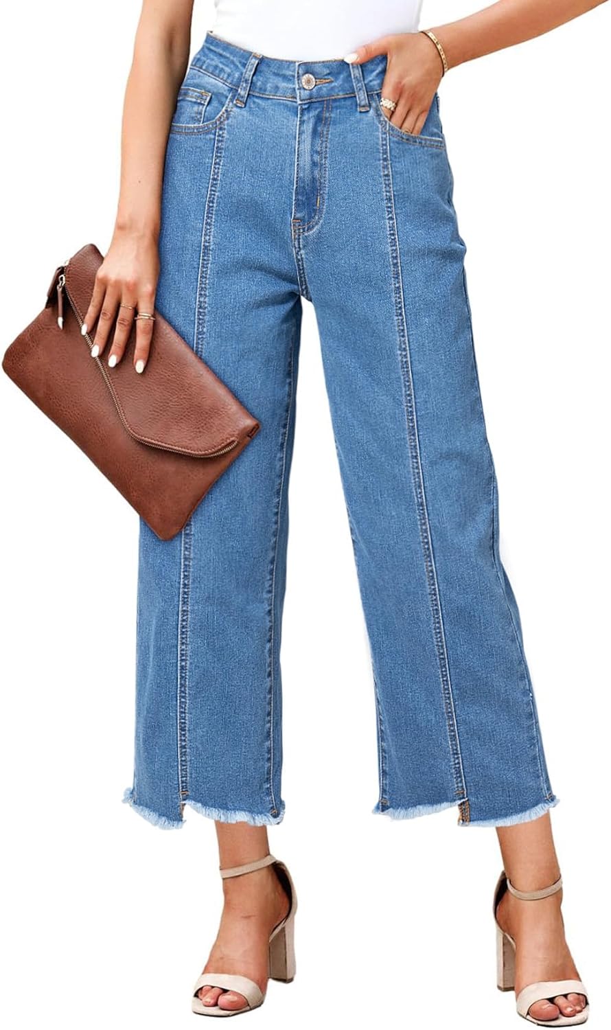 Sidefeel Women's Jeans High Waisted Wide Leg