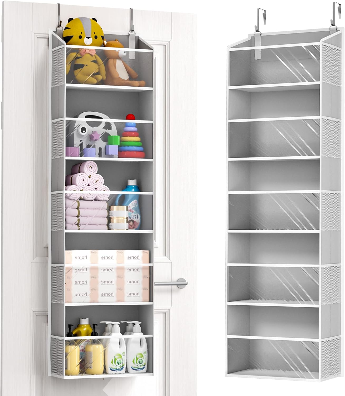 Door Organizer with 5 Large Pockets 10 Mesh Side Pockets