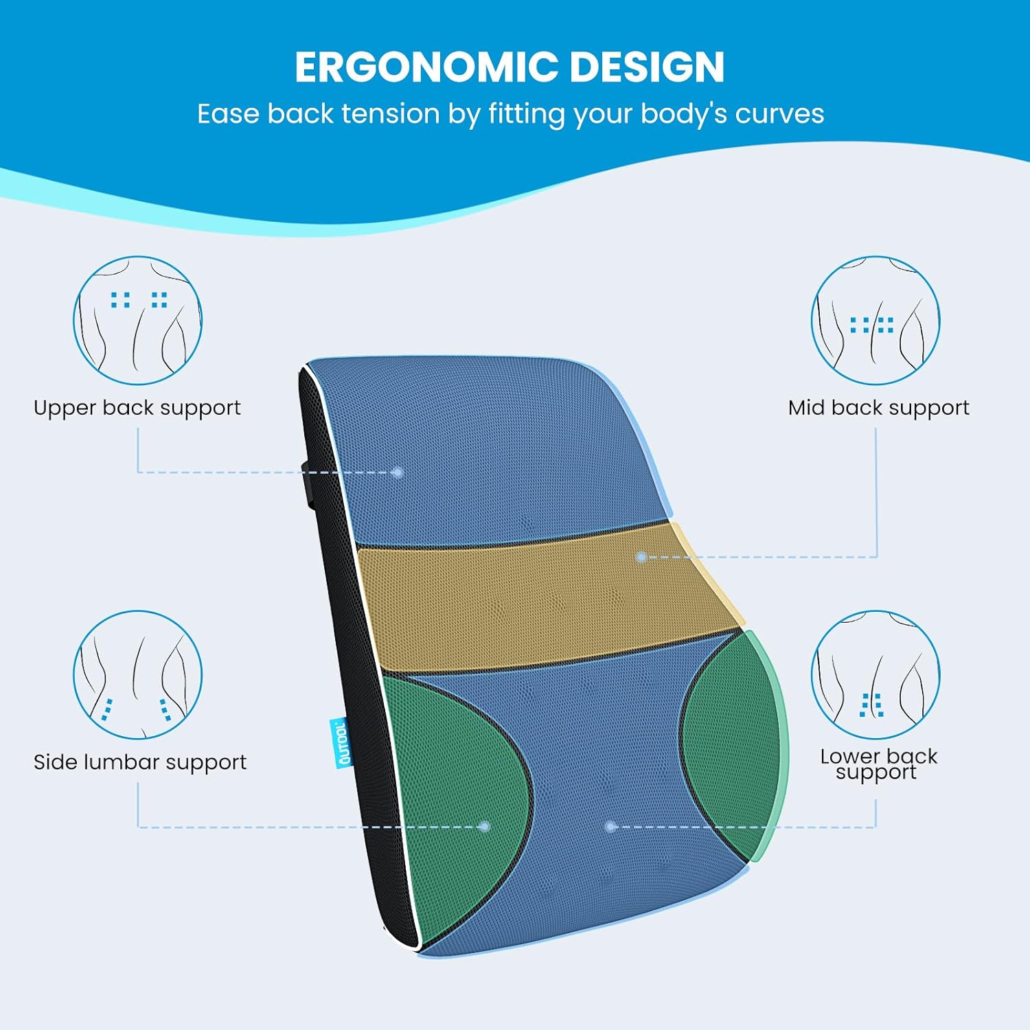 Lumbar Support Pillow Chair Back Pain Relief