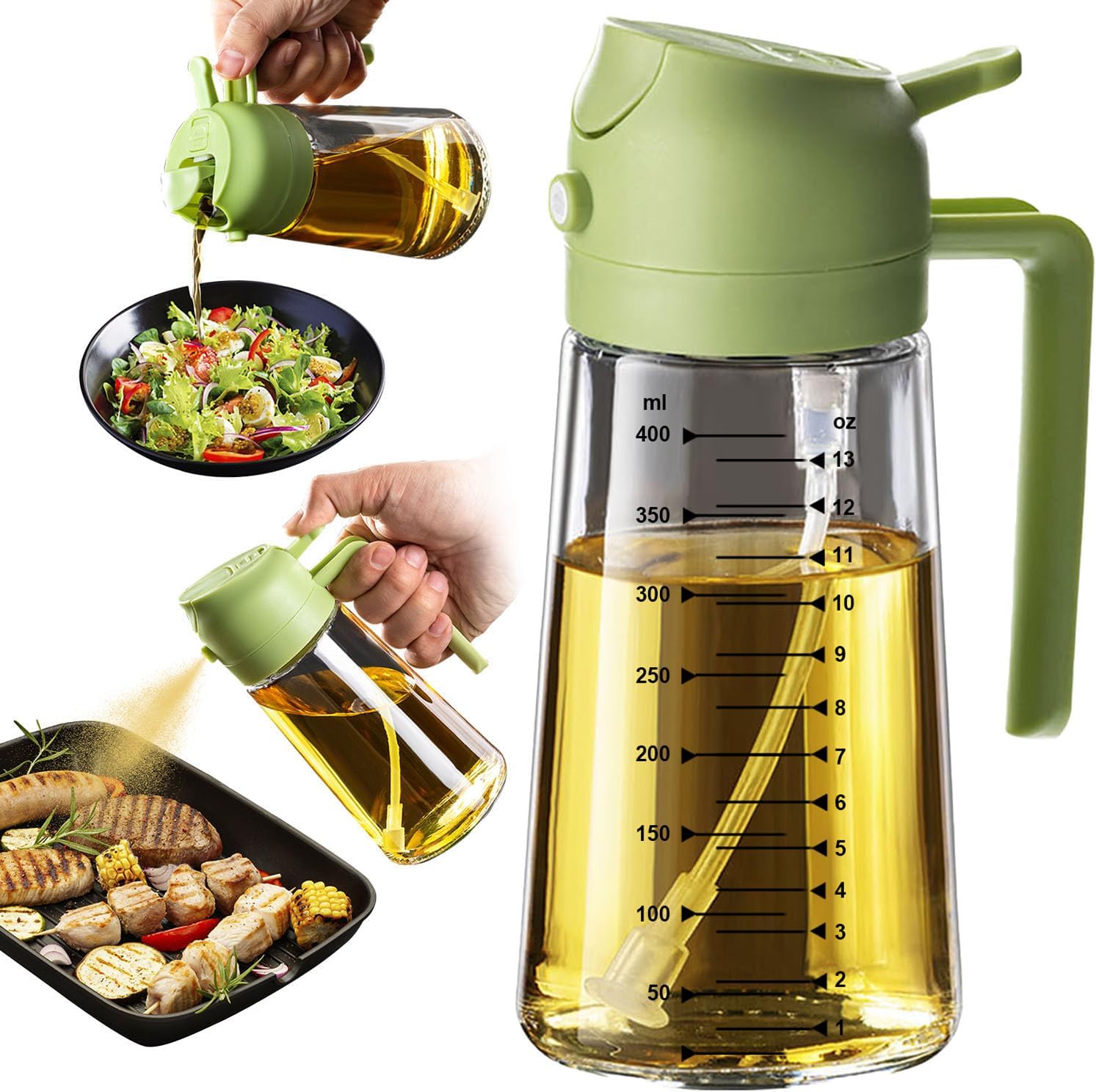 TrendPlain 16oz/470ml Glass Olive Oil Sprayer for Cooking