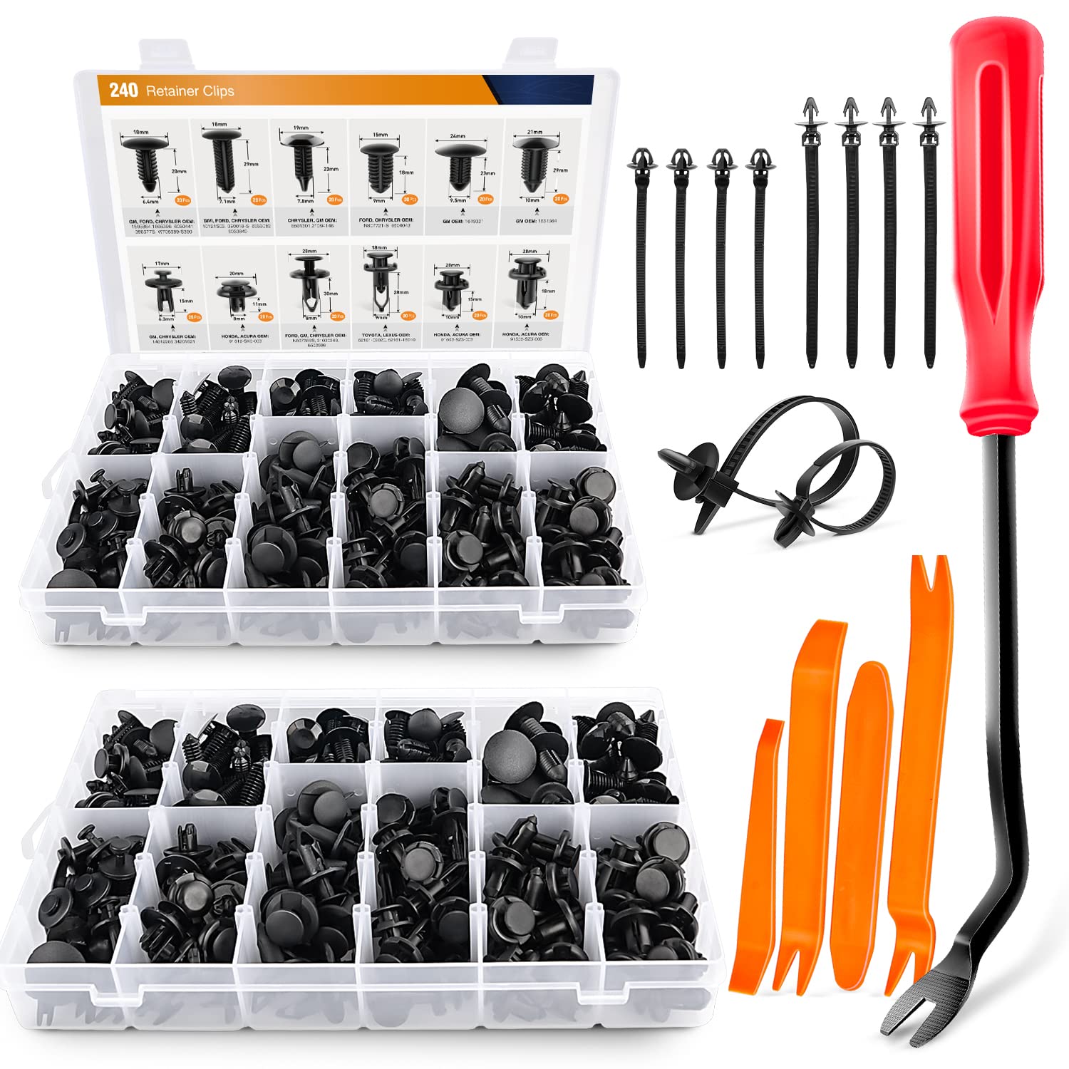 GOOACC 240PCS Car Retainer Clips Set