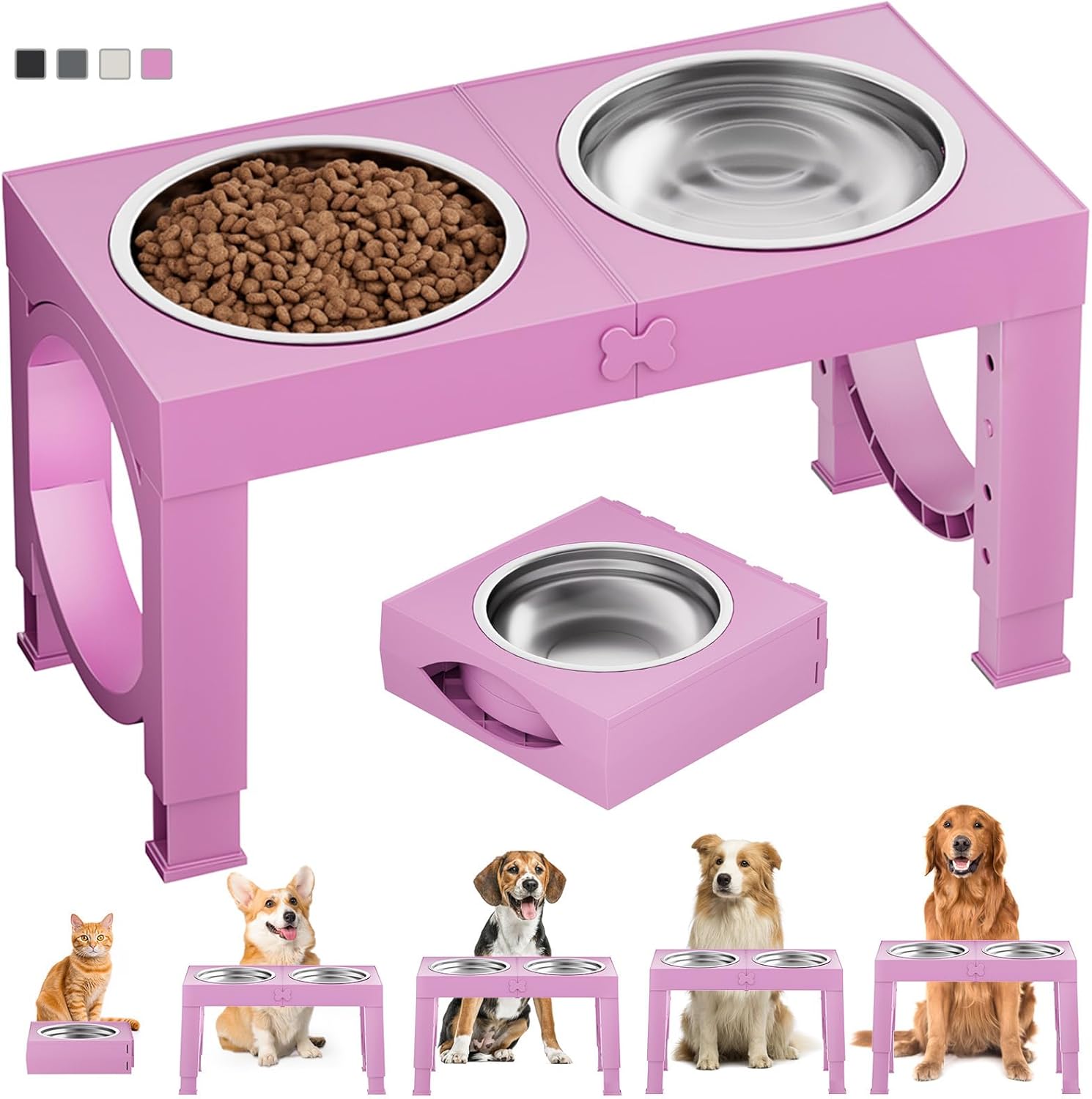 XIAZ Elevated Dog Bowl Stand Dog Food & Water Dish