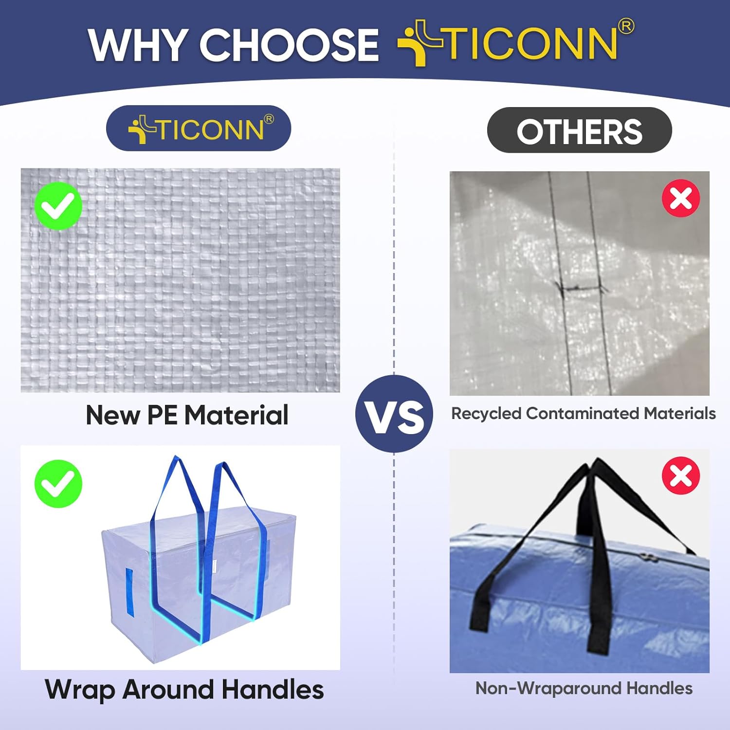 TICONN XL Moving Bags