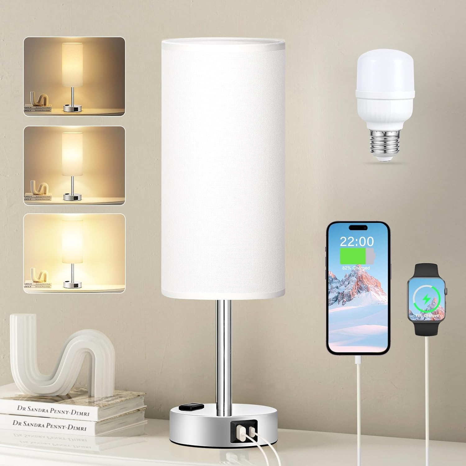 Bedside Touch Lamp 3-Way Dimmable
