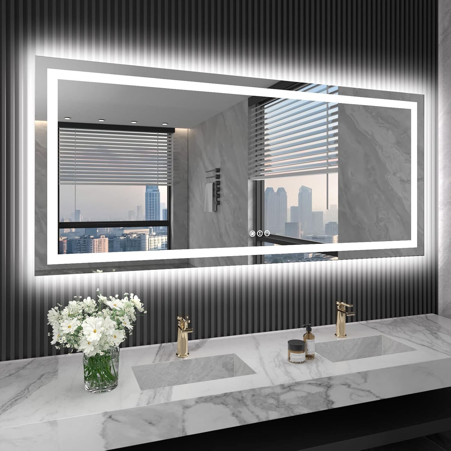 LOAAO 24X32 LED Bathroom Mirror with Lights