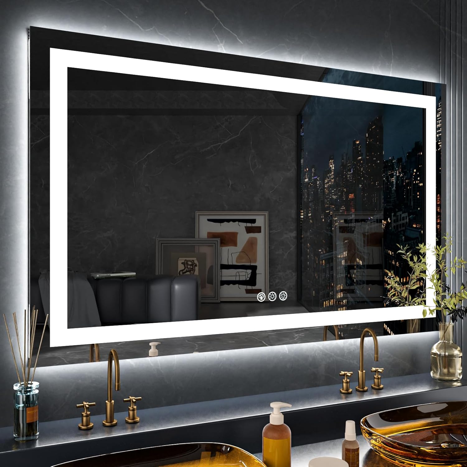 LOAAO 24X32 LED Bathroom Mirror with Lights