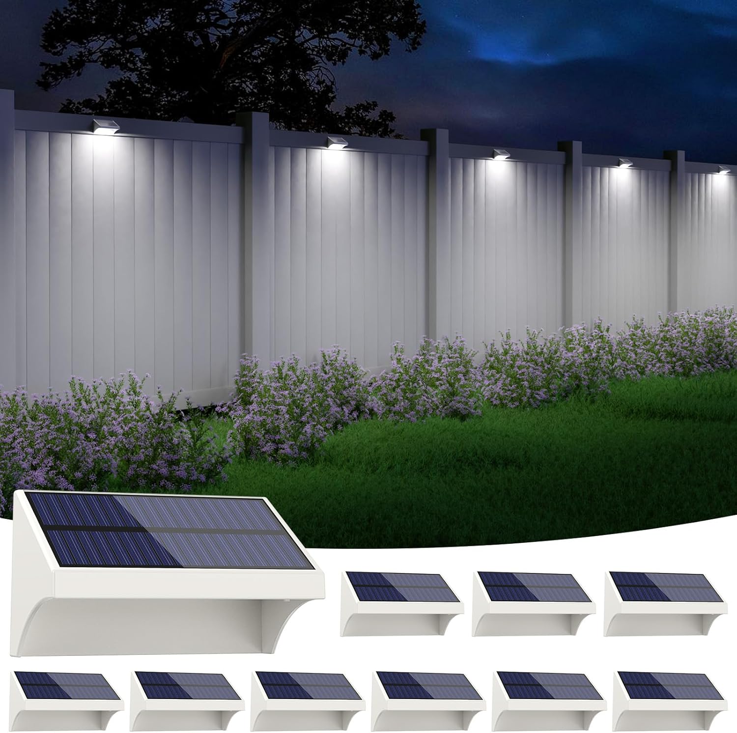 NIORSUN Outdoor Fence Waterproof LED Solar Lights