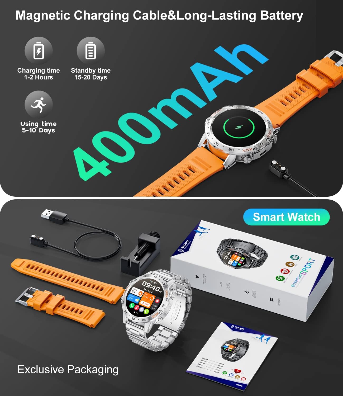 Military Smart Watch for Men HD Touchscreen