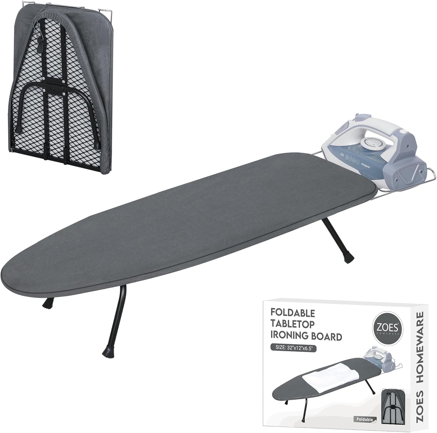 Metal Mesh Panel Tabletop Ironing Board