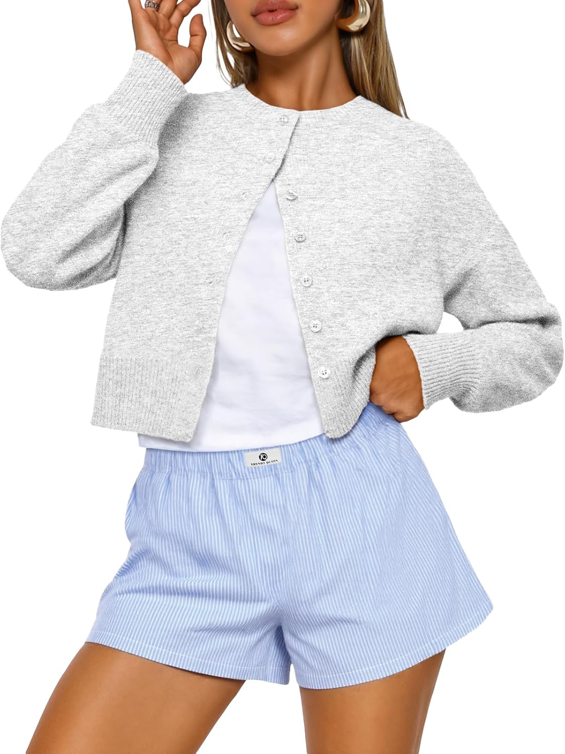 Trendy Queen Women’s Cropped Cardigan Sweater