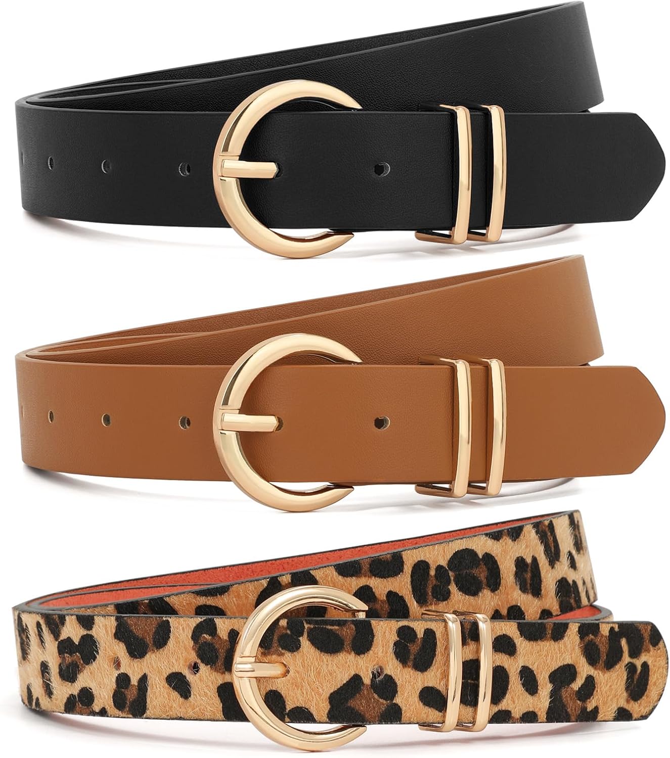 XZQTIVE 3 Pack Women Belts For Jeans Dresses Pants