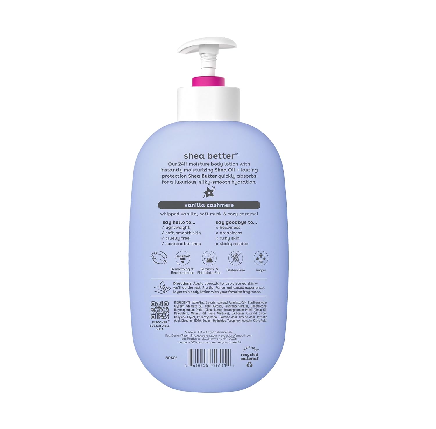 Eos Shea Better Vanilla Cashmere Body Lotion