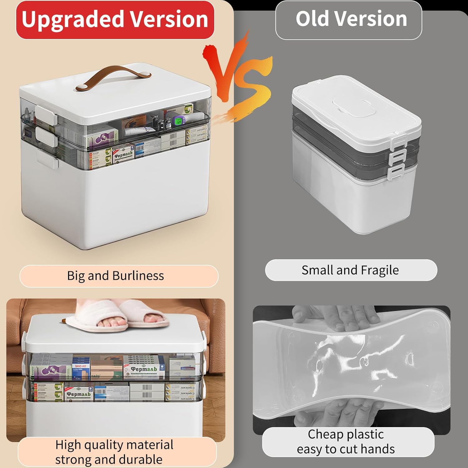 CTIME 3-Tier Medicine Organizer Portable Medicine