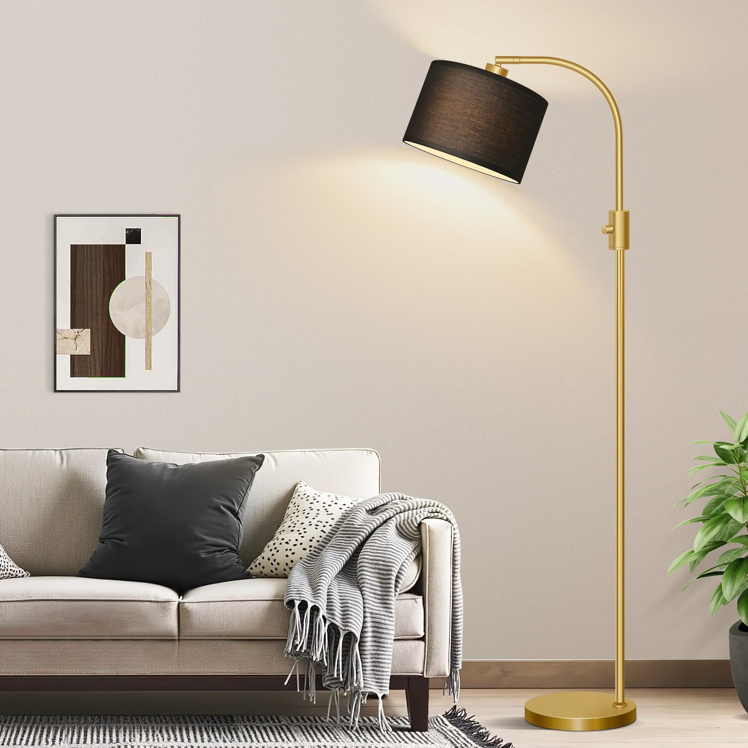 Nintiue Upgraded Modern Arc Dimmable Tall Standing Floor Lamp