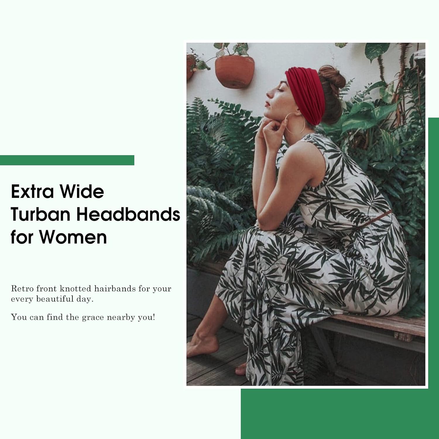 Tobeffect Wide Boho Headbands for Women