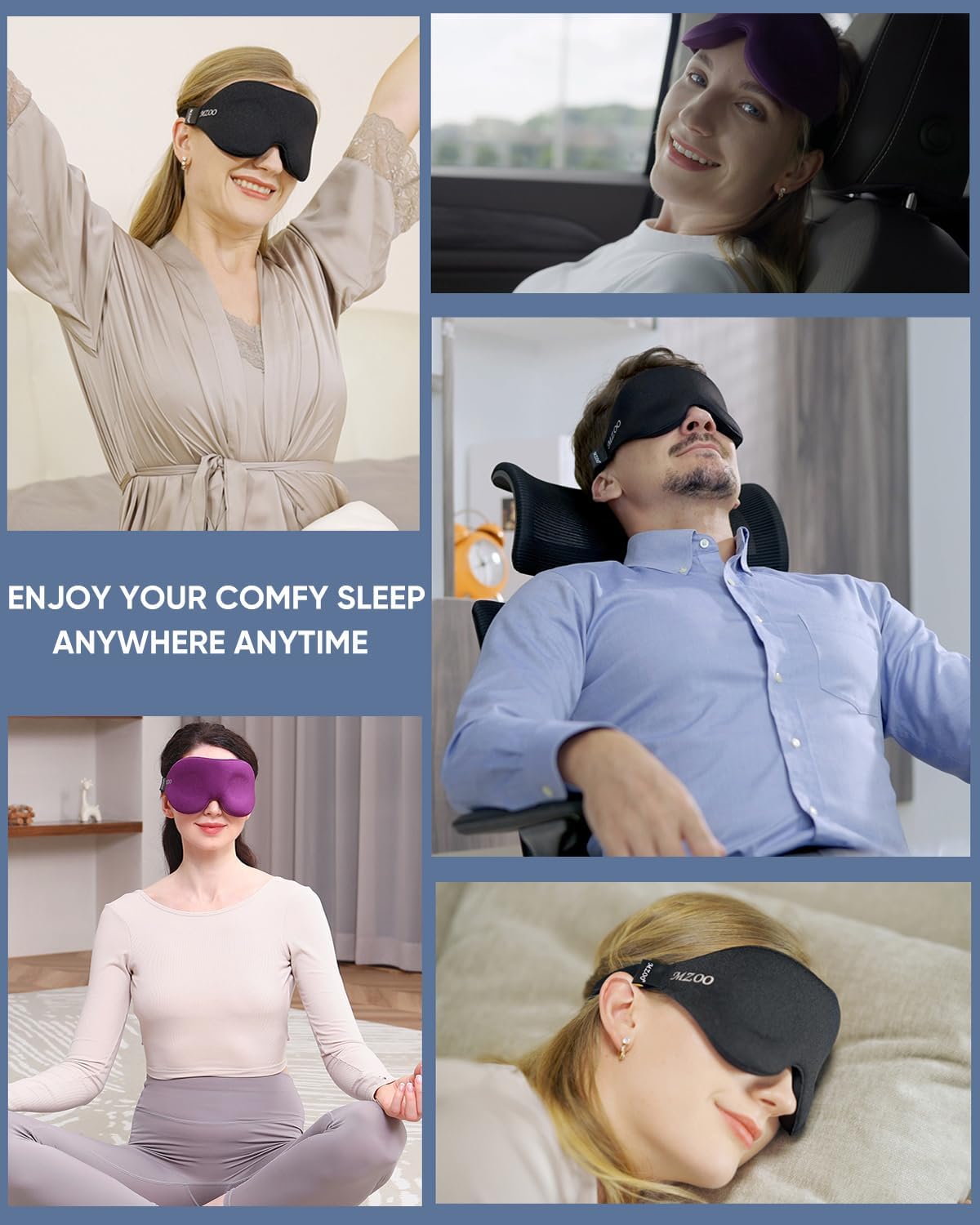MZOO 3D Sleep Eye Mask Travel Blindfold