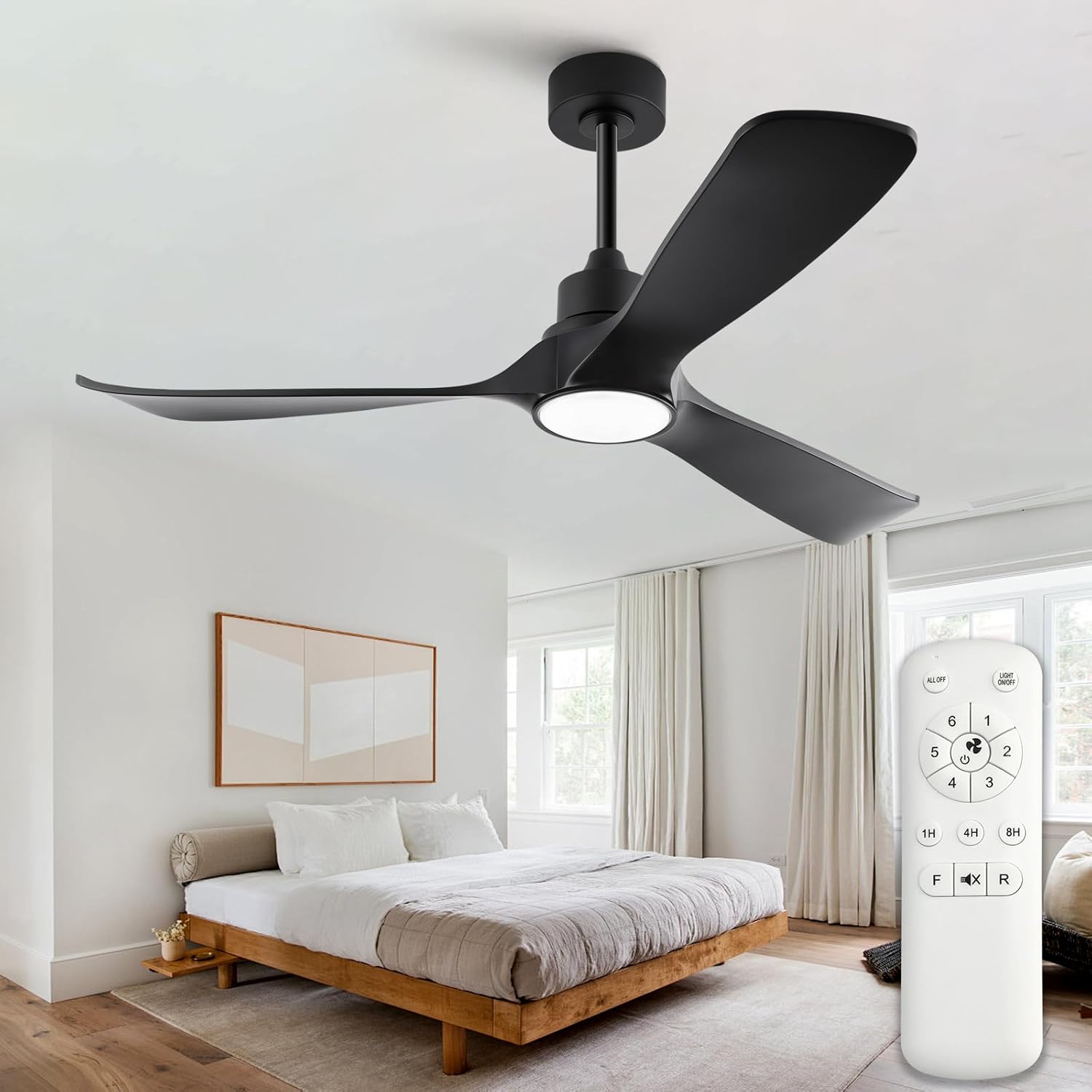 White Ceiling Fans with Lights and Remote
