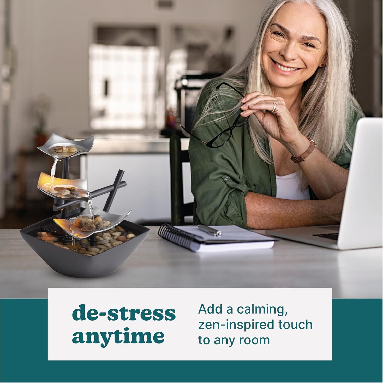 Homedics Tabletop Water Fountain Home Décor