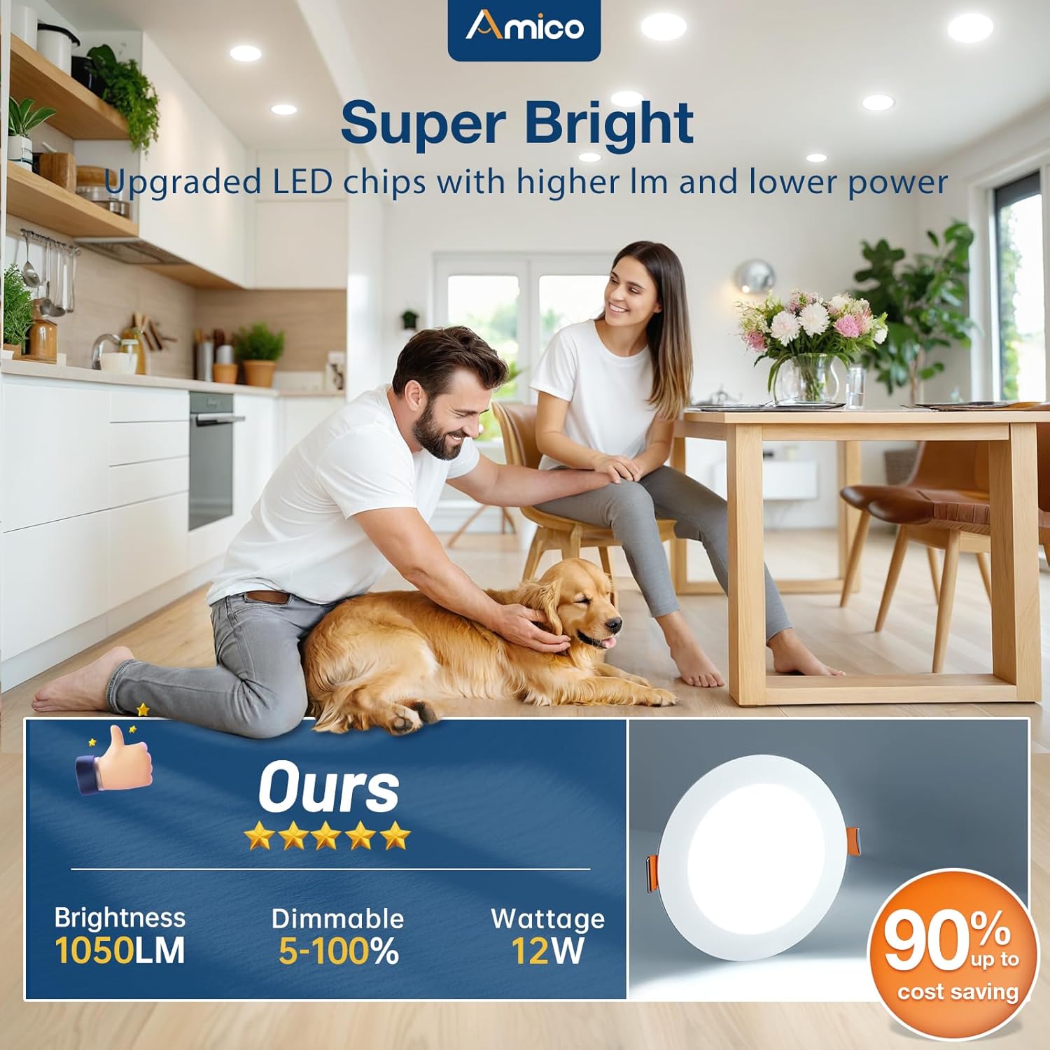 Amico 12-Pack 6" LED Recessed Ceiling Lights