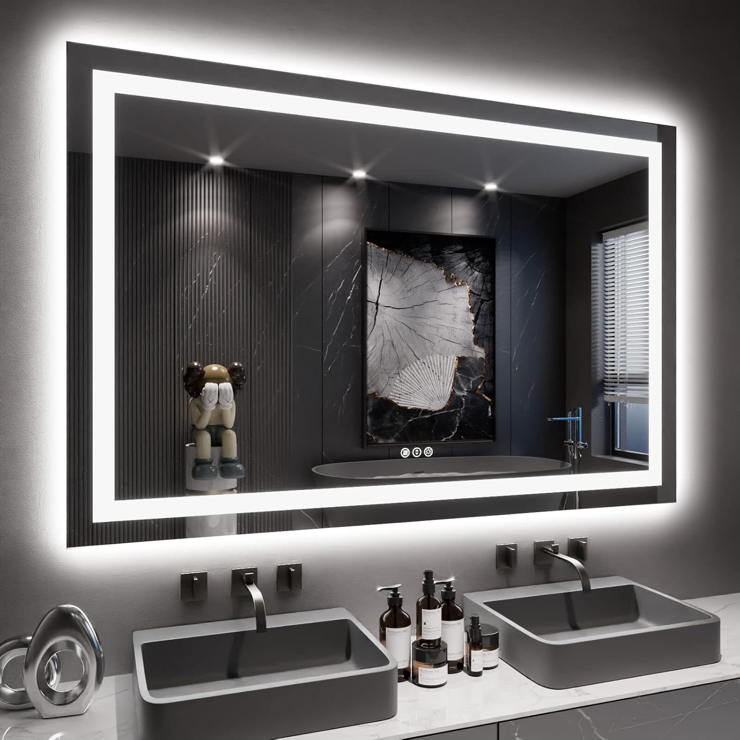 LOAAO 24X32 LED Bathroom Mirror with Lights