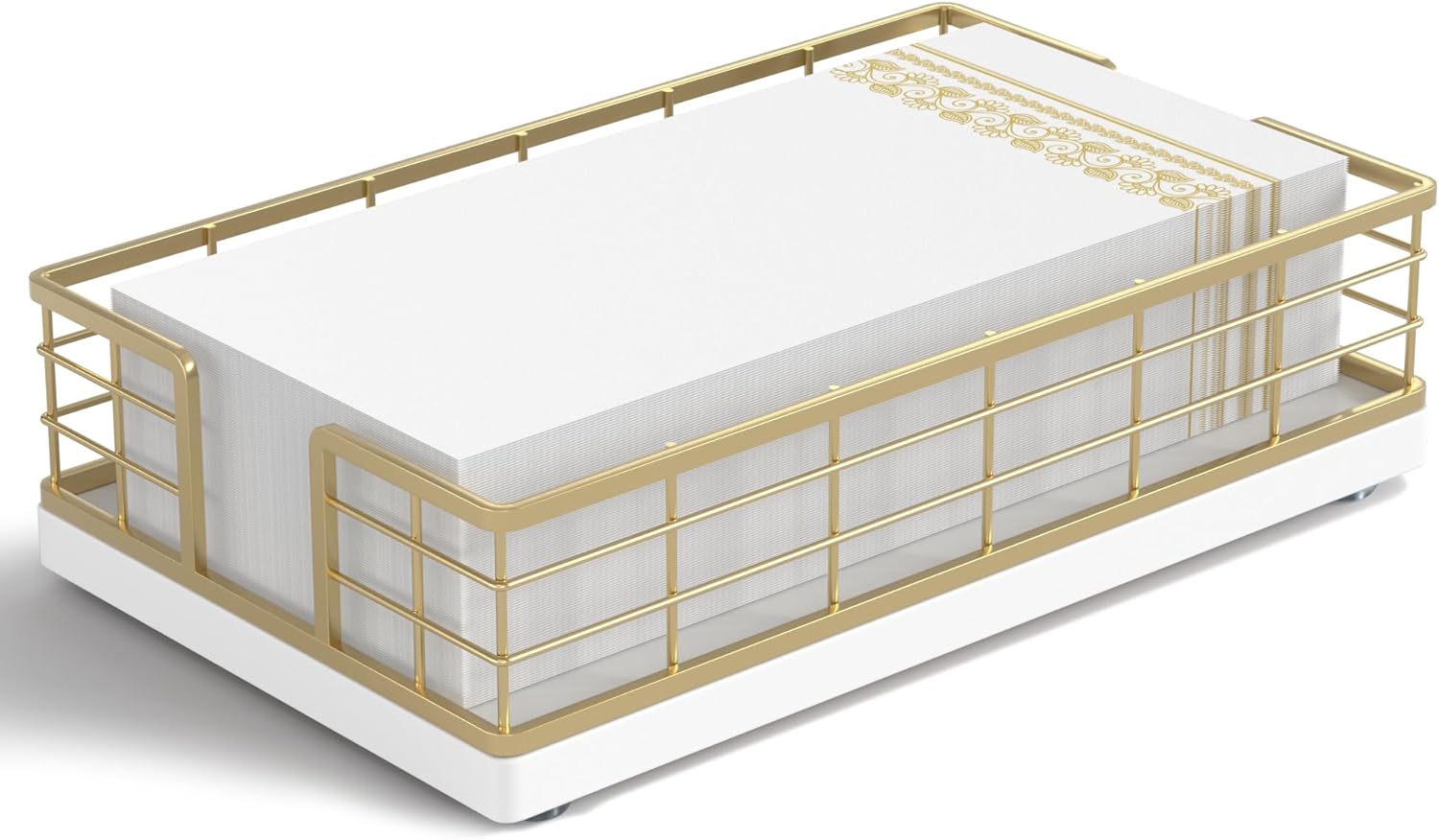 Wican Napkin Holder for Table Bamboo Iron Standing