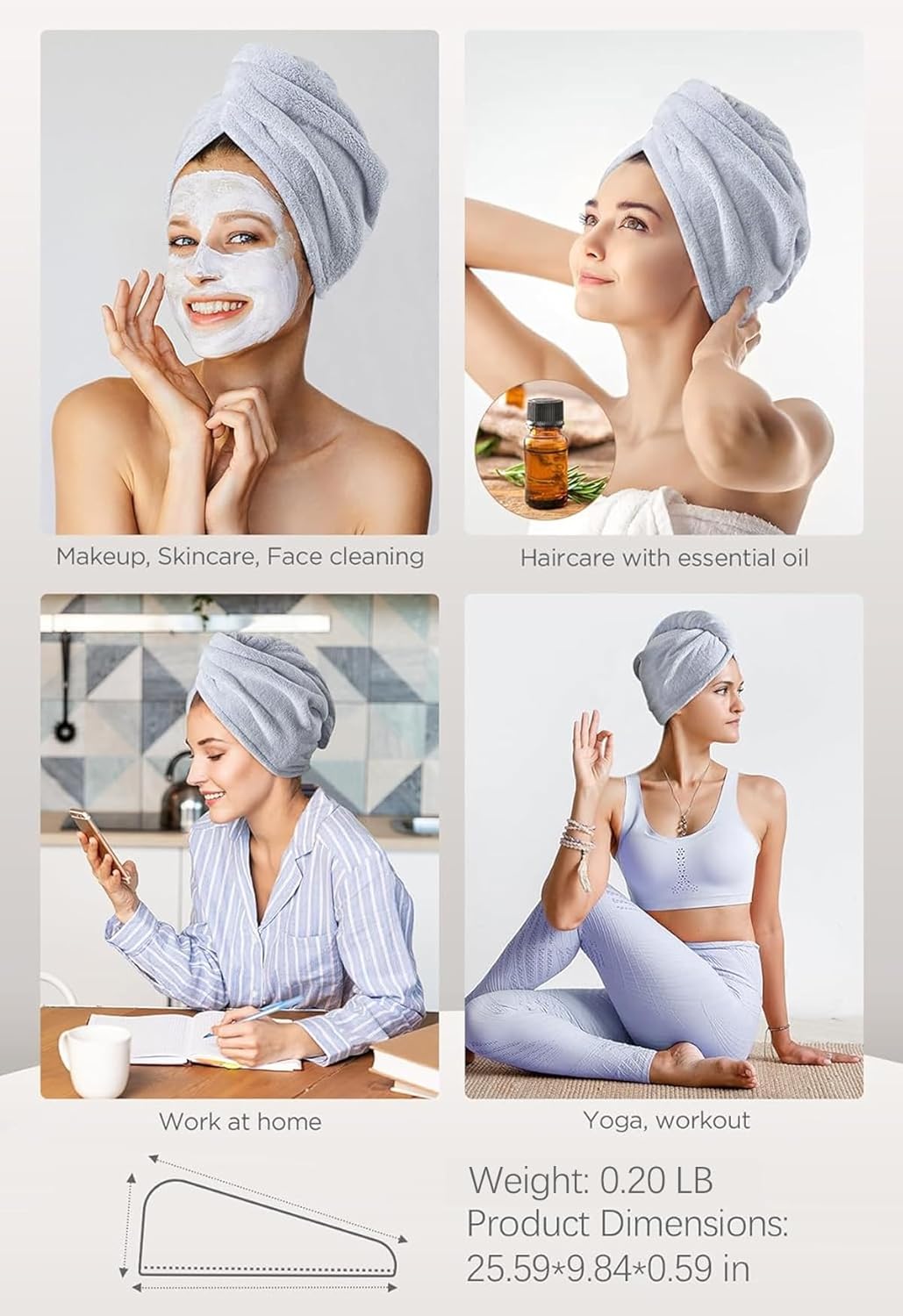 Hicober Microfiber Hair Towel Wraps