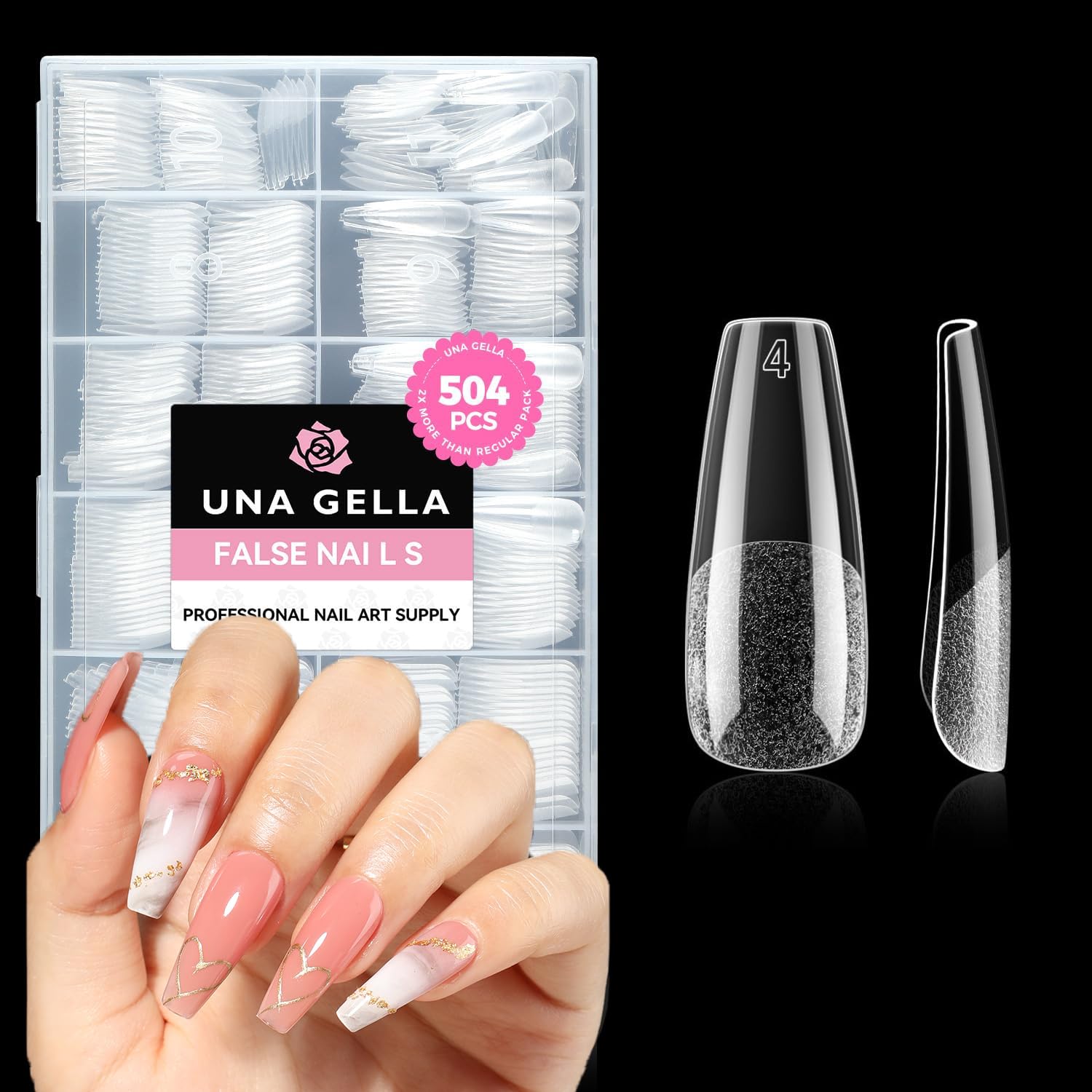 UNA GELLA Almond Gel Nail Tips
