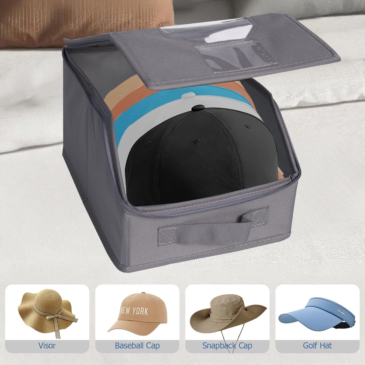 2 Pcs Stackable Hat Organizer for Baseball Caps