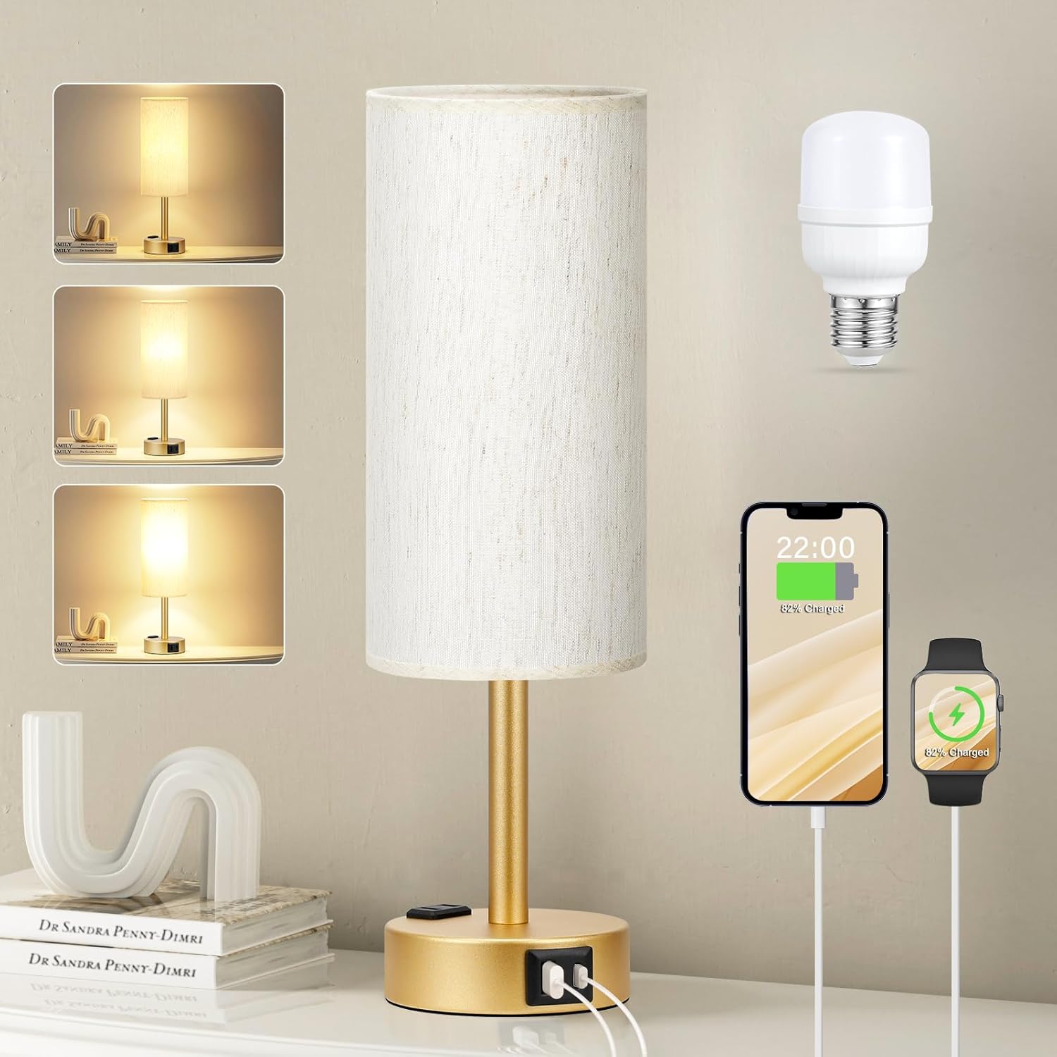 Bedside Touch Lamp 3-Way Dimmable