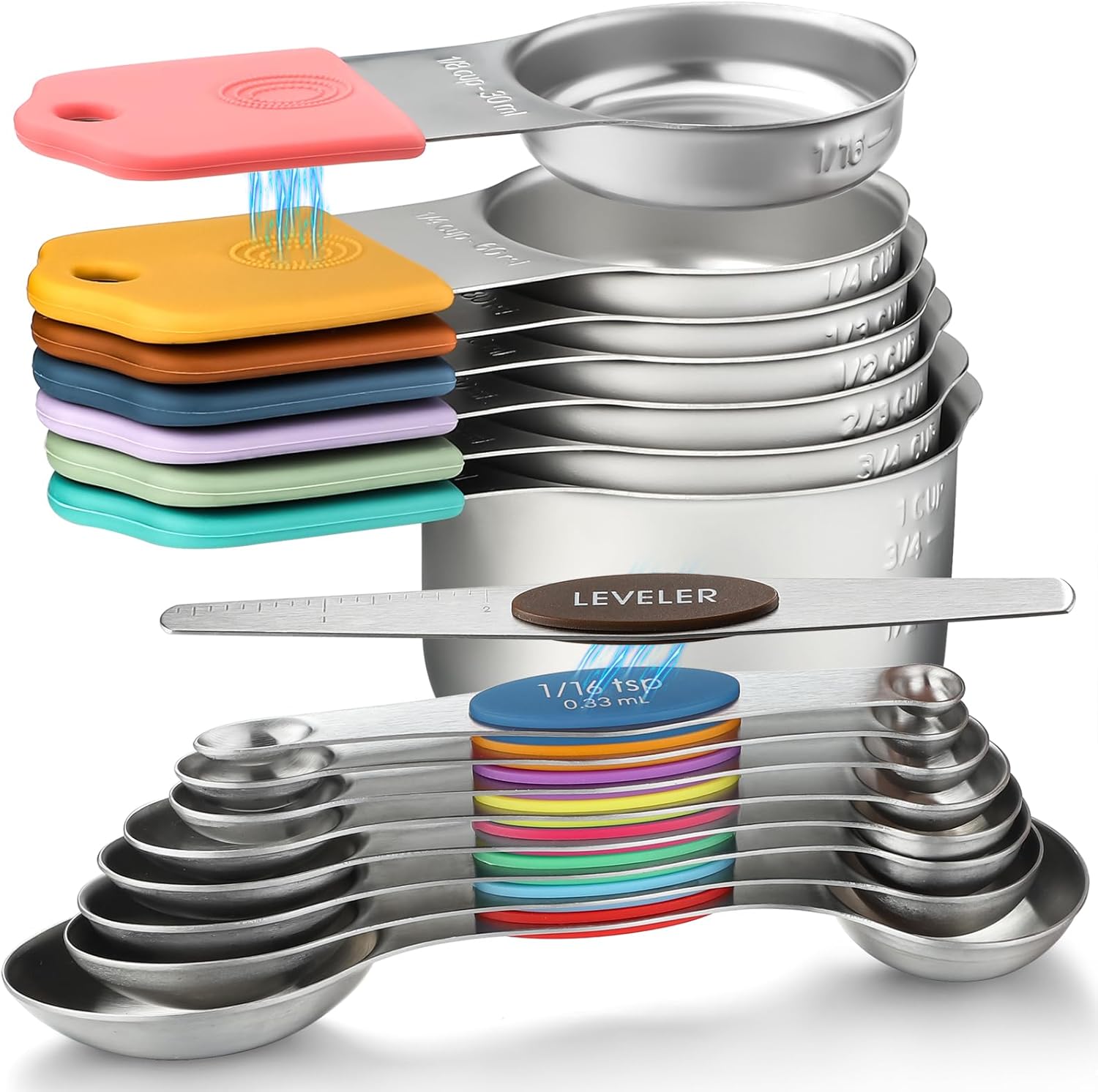 Magnetic Measuring Cups and Spoons Set