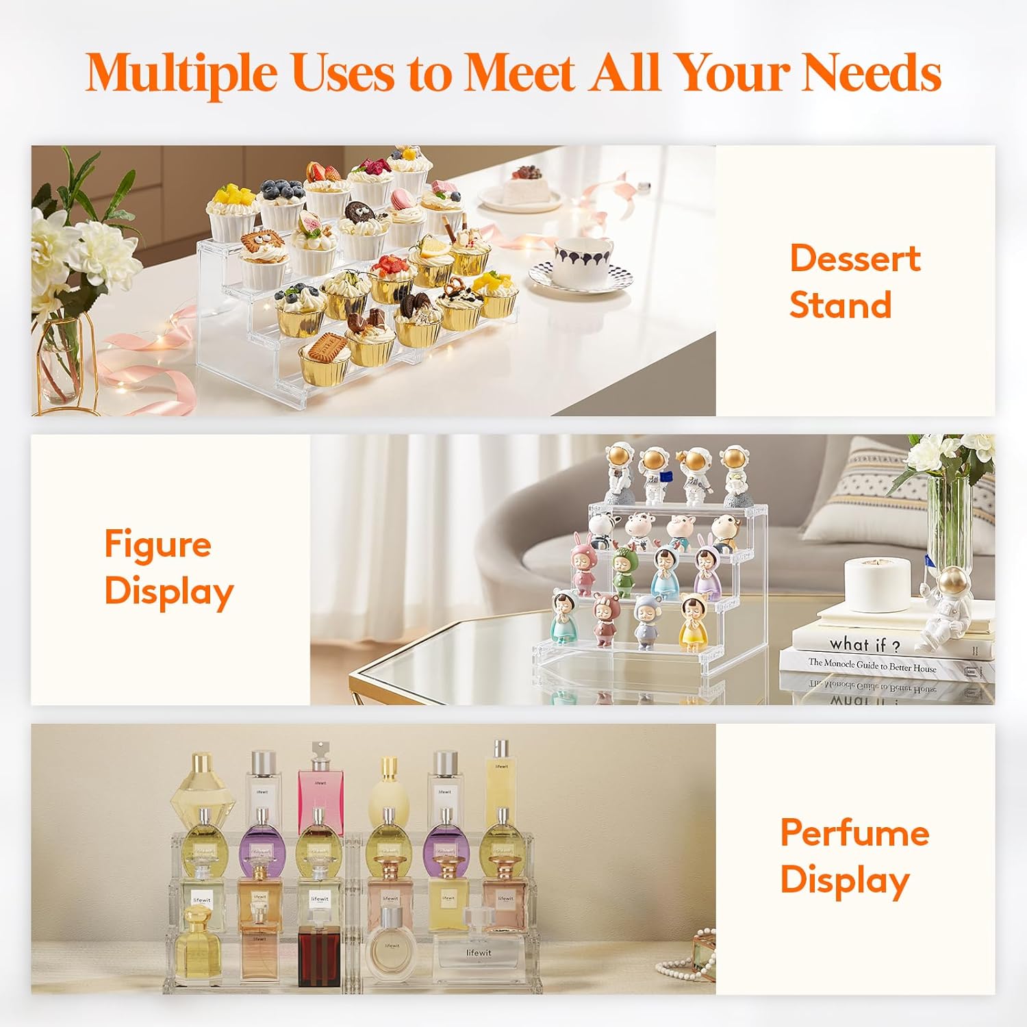 Lifewit 4 Tier Clear Display Riser Stand