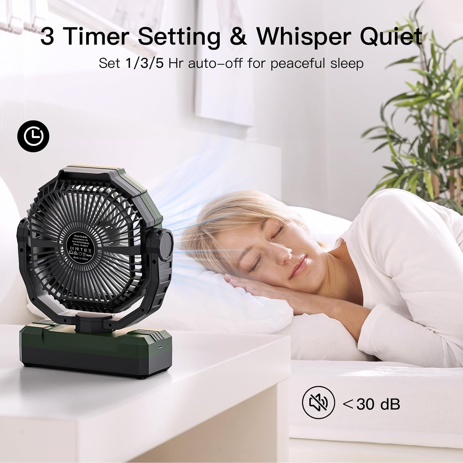 FRIZCOL 3-in-1 Camping Fan Rechargeable