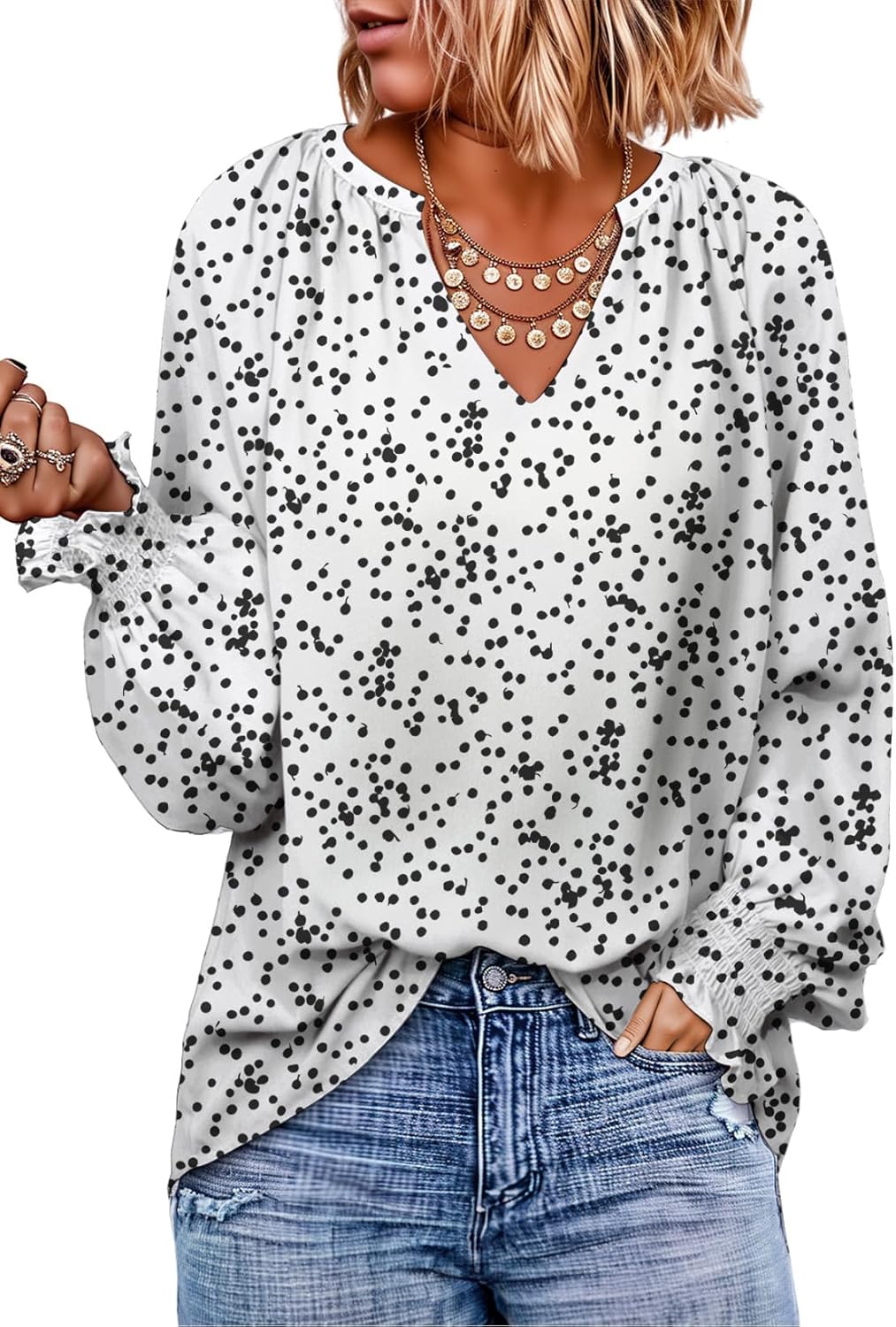 Long Sleeve Chiffon Floral Top Women