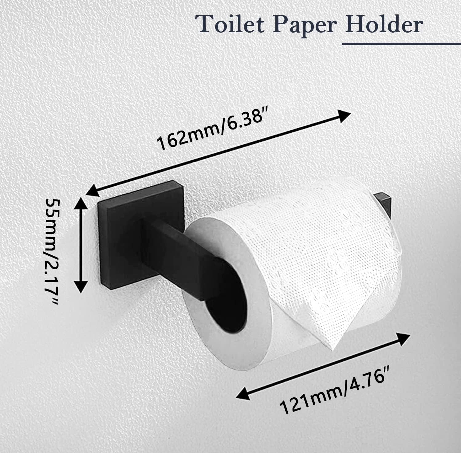 5-Pieces Matte Black Bathroom Hardware Accessories Set