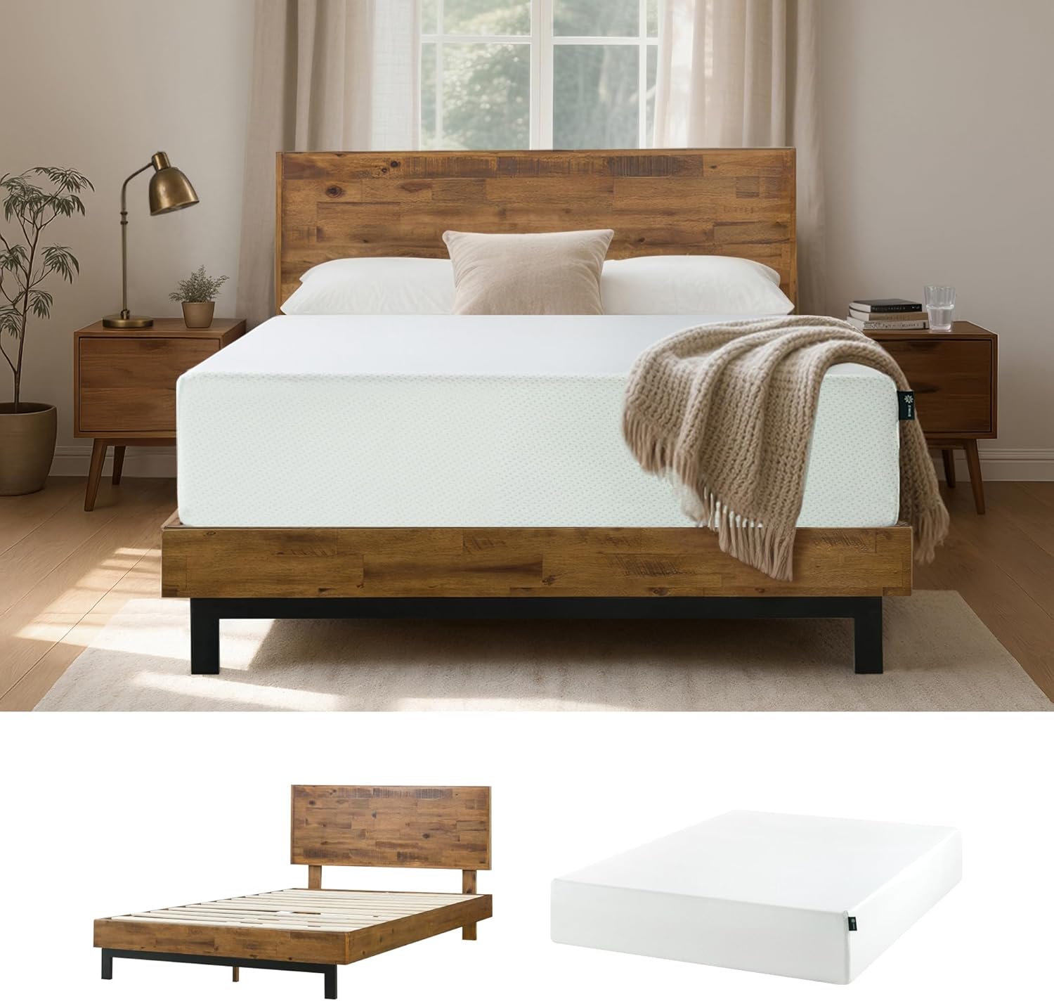 ZINUS 6 Inch Twin Green Tea Memory Foam Mattress