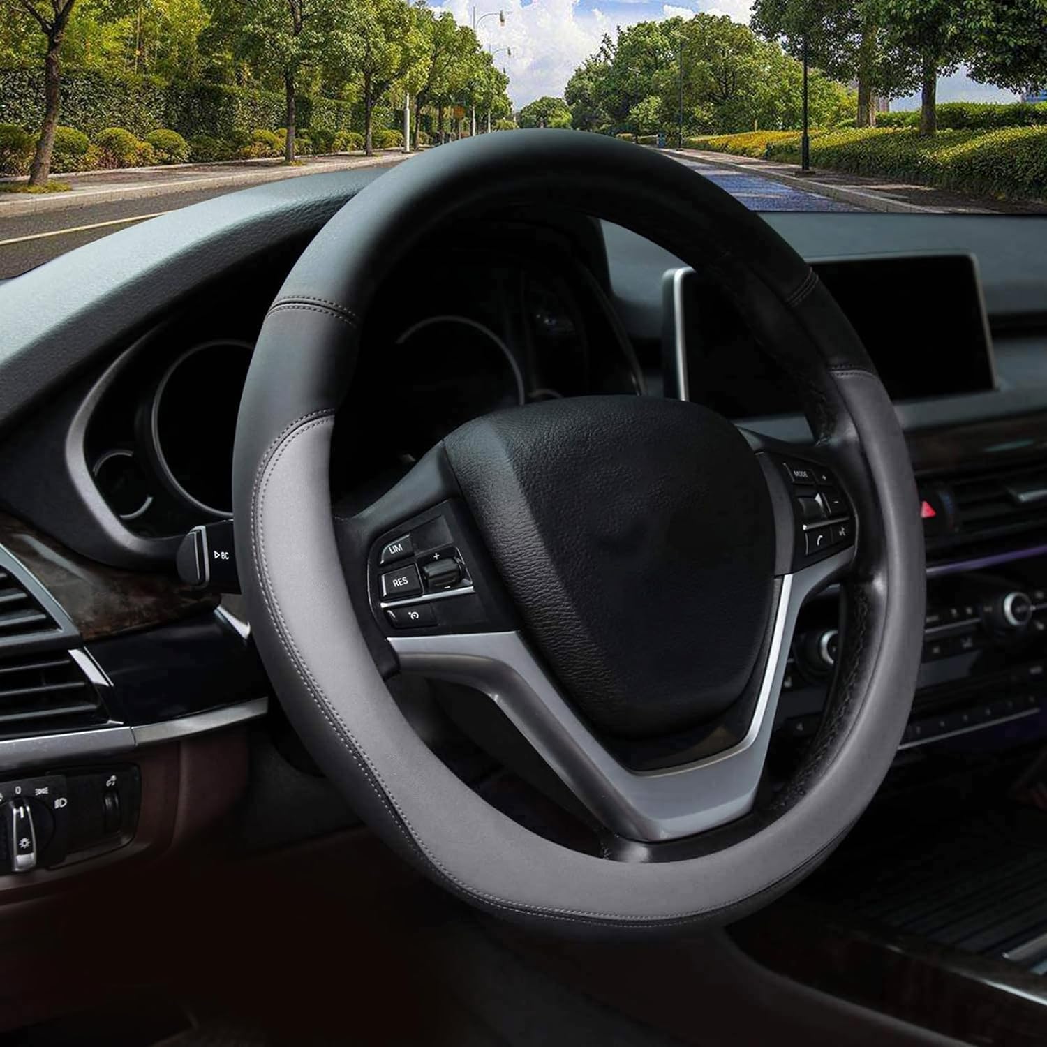 Valleycomfy Microfiber Leather Steering Wheel Cover