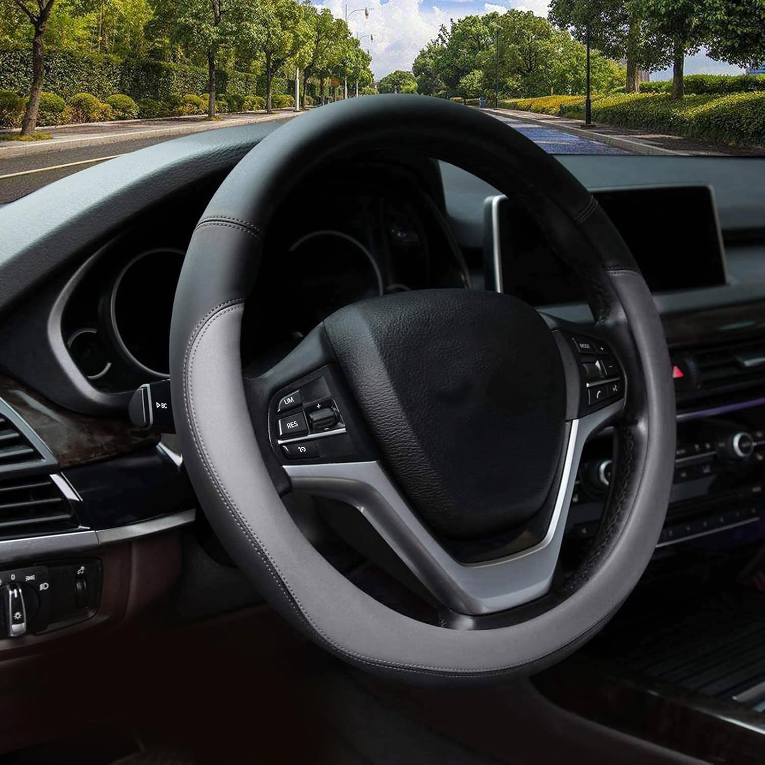 Valleycomfy Microfiber Leather Steering Wheel Cover