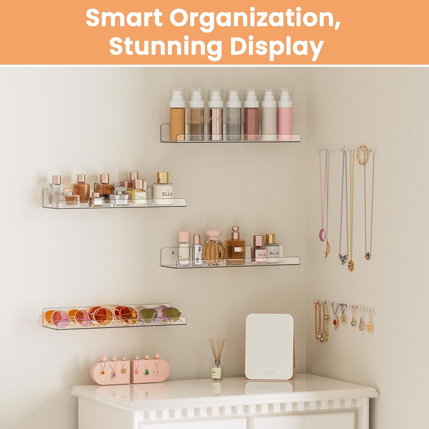 Upsimples Acrylic Shelves for Bathroom Storage