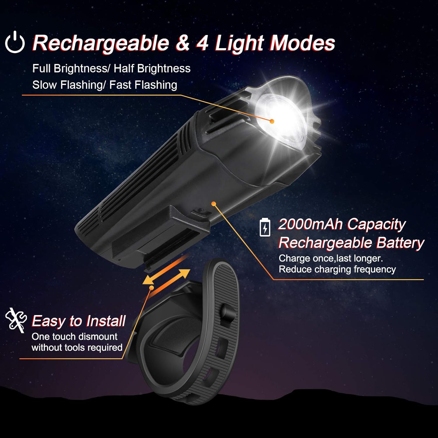 Ascher Ultra Bright Bike Light
